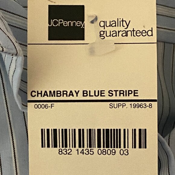 NWT Worthington No-Iron Sz 6 Womens Blouse Shirt Long Sleeve Striped Blue/White - Picture 10 of 10